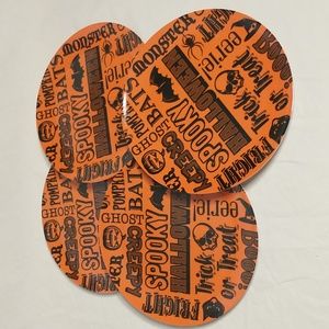 👻 Halloween Orange Dessert Plates
